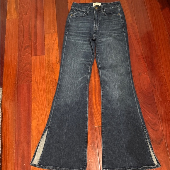 Frame Le Easy Flare high waisted boot leg jeans with split bottom hem πHPπ - Picture 11 of 14
